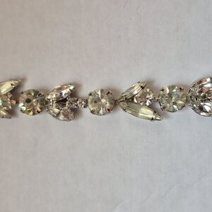 Vintage Signed Weiss Rhinestone Bracelet Mixed Stone Shapes